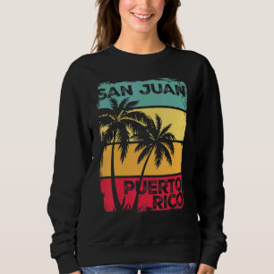 San Juan Puerto Rico Vintage Graphic Retro 70s Sun Sweatshirt