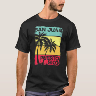 San Juan Puerto Rico Vintage Graphic Retro 70s Sun T-Shirt