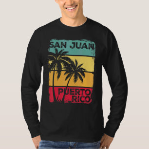 San Juan Puerto Rico Vintage Graphic Retro 70s Sun T-Shirt