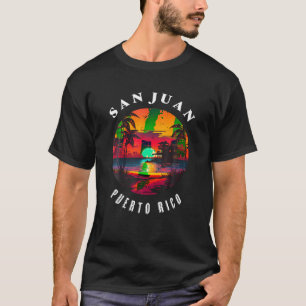 San Juan Puerto Rico Vintage Graphic Retro 70s Sun T-Shirt