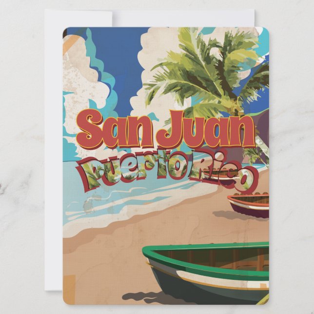 San Juan Puerto Rico Vintage Travel Poster Invitation (Front)