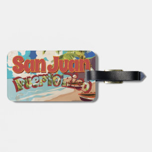 San Juan Puerto Rico Vintage Travel Poster Luggage Tag