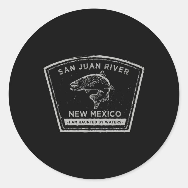 San Juan River New Mexico Fly Fishing Shirt  Classic Round Sticker (Front)