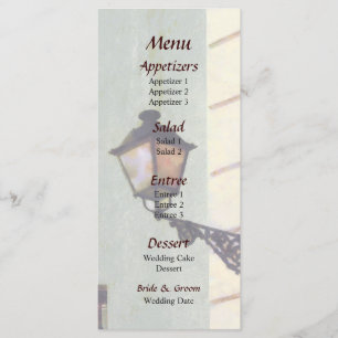 San Juan Street Lamp Wedding Menu