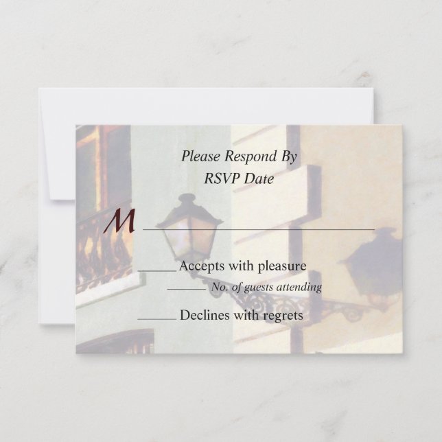 San Juan Street Lamp Wedding Products RSVP Card (Front)