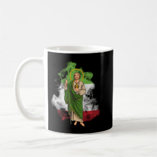 San Judas Tadeo con Bandera de México Pullover  Coffee Mug