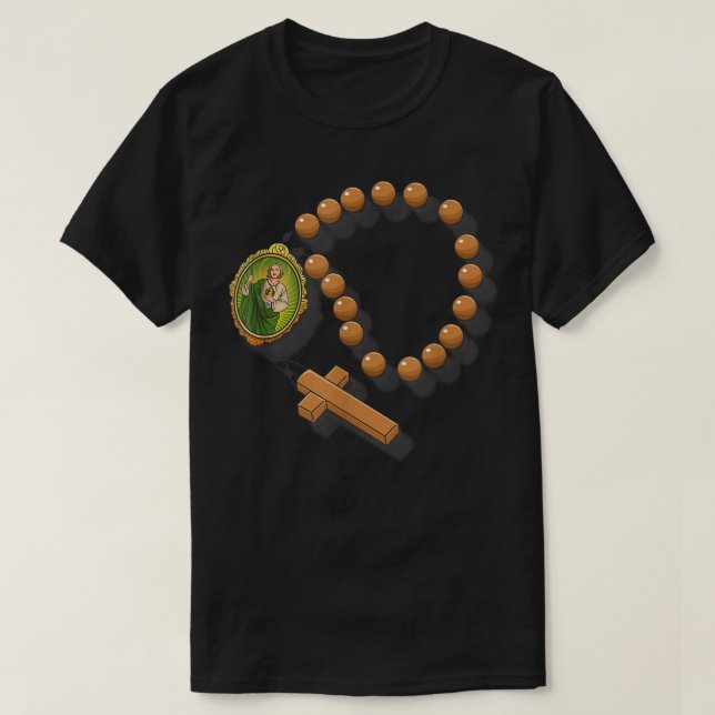 San Judas Tadeo Portrait T-Shirt (Design Front)