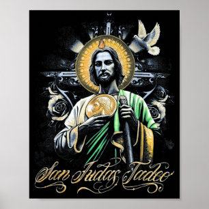 San Judas Tadeo Religious Art Catholic Saints Desi Poster