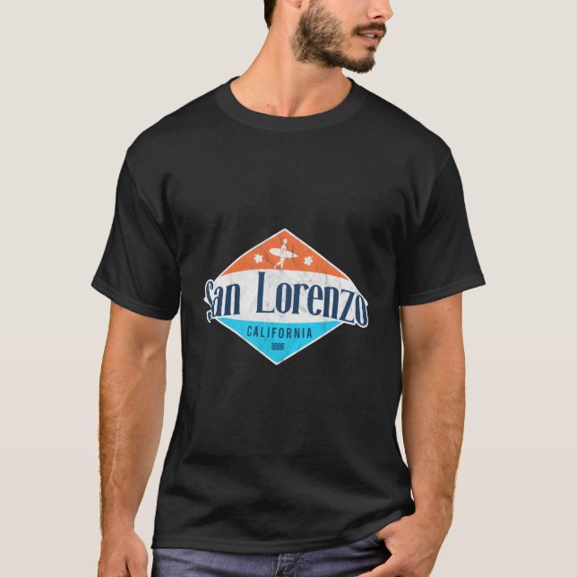 San Lorenzo California Beach Flag Surf Ca T-Shirt (Front)