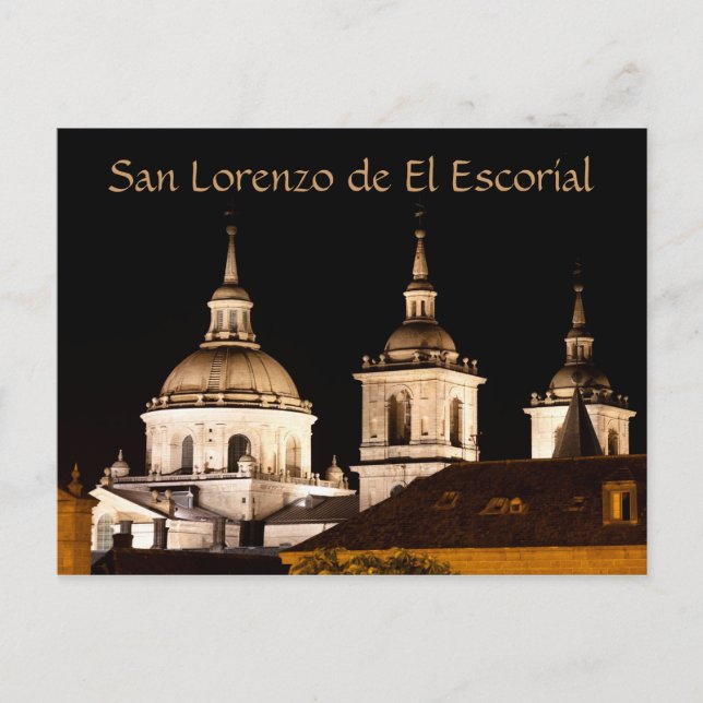 San Lorenzo de El Escorial Monastery, Spain at Nig Postcard (Front)