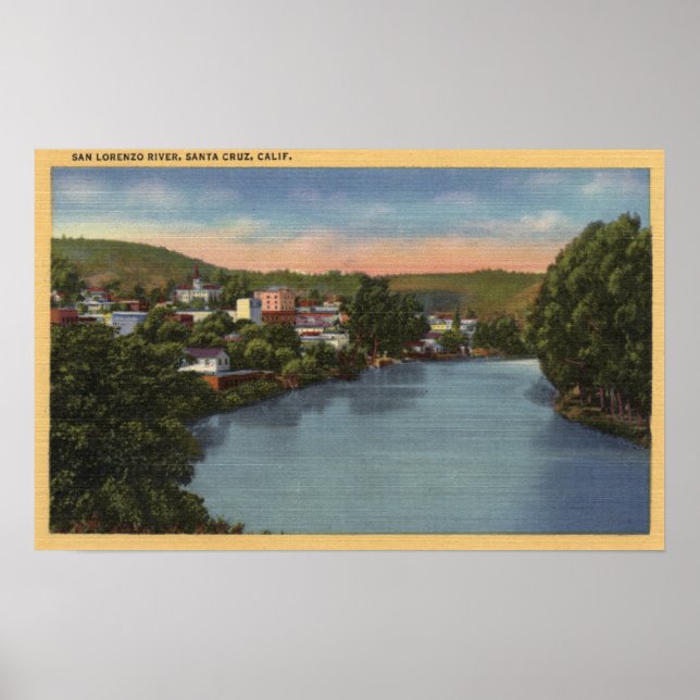 San Lorenzo River View of City Poster (Front)