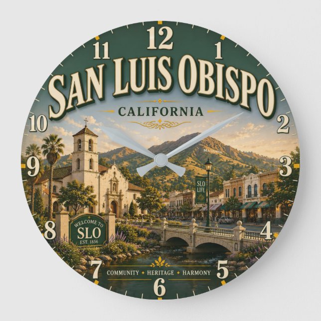 San Luis Obispo California  Large Clock (Front)