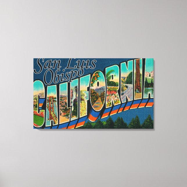 San Luis Obispo, California - Large Letter Scene Canvas Print (Front)