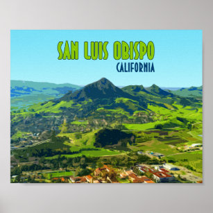 San Luis Obispo California Vintage Poster