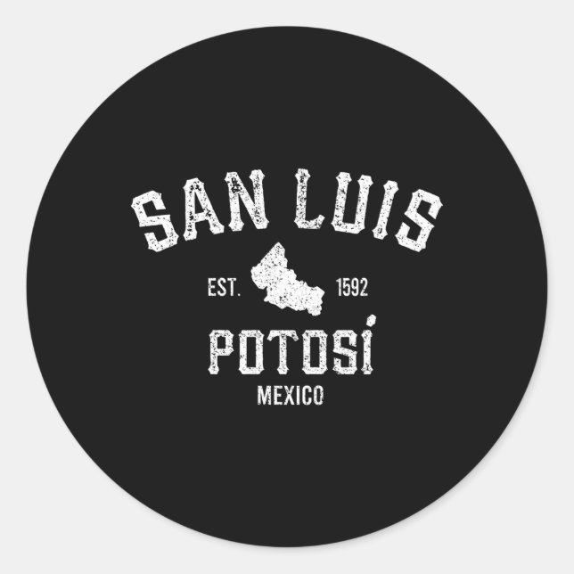 San Luis Potosi Mexico Mapa Est 1592 Estado De San Classic Round Sticker (Front)