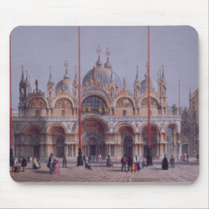 San Marco, Venice, engraved by Brizeghel (litho) Mouse Mat