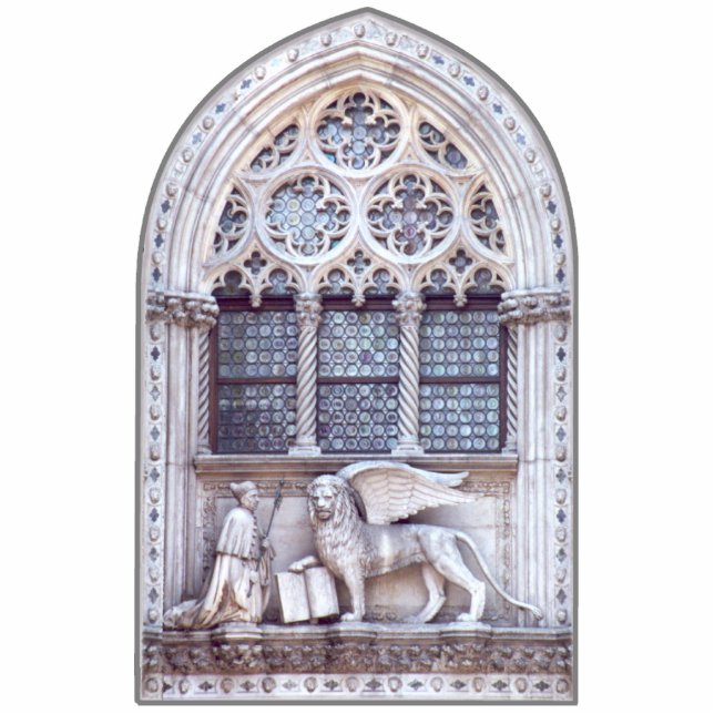 San Marco Winged Lion Stained Glass Window Standing Photo Sculpture (Front)
