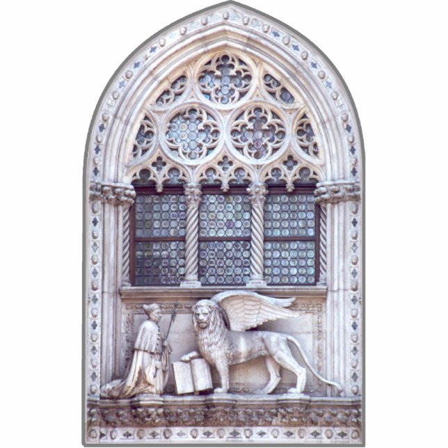 San Marco Winged Lion Window Standing Photo Sculpture (Front)