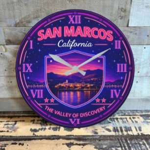 San Marcos California Valley Sunset Large Clock