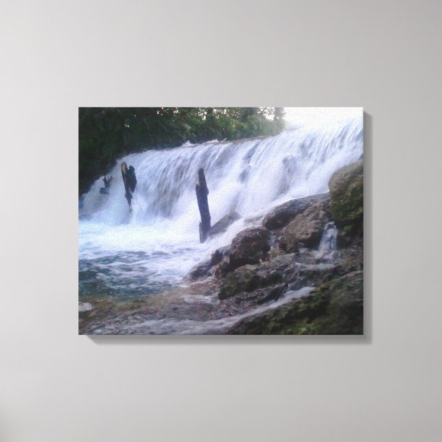 San Marcos River Falls Stretched Canvas Print (Front)