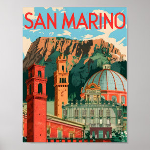 San Marino Art Vintage Travel Illustration Poster