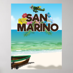 San Marino Beach travel poster