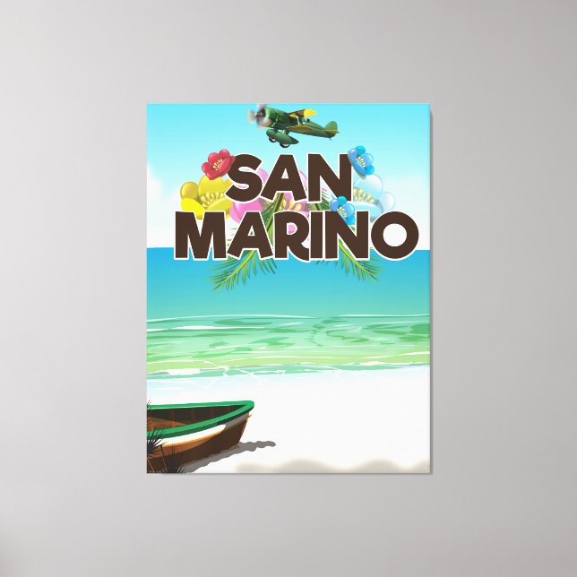 San Marino Beach travel poster Canvas Print (Front)