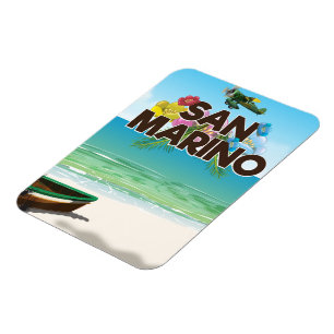San Marino Beach travel poster Magnet