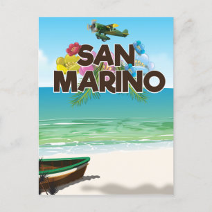San Marino Beach travel poster Postcard