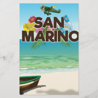 San Marino Beach travel poster Stationery