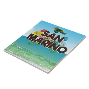 San Marino Beach travel poster Tile