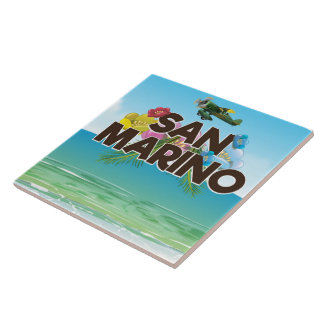 San Marino Beach travel poster Tile