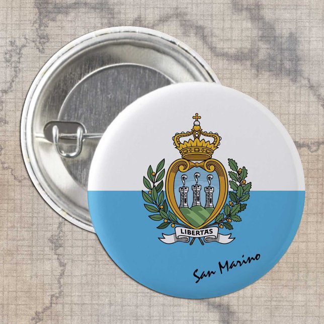 San Marino button, patriotic San Marino Flag 3 Cm Round Badge (Creator Uploaded)