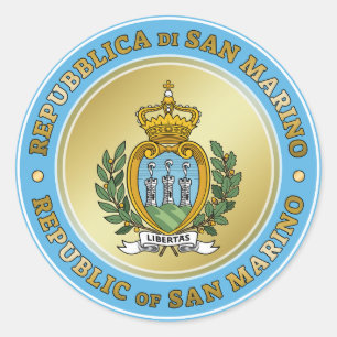 San Marino Coat of Arms Classic Round Sticker