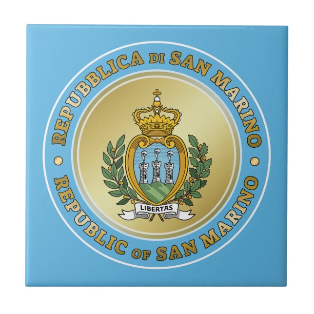 San Marino Coat of Arms Tile (Front)