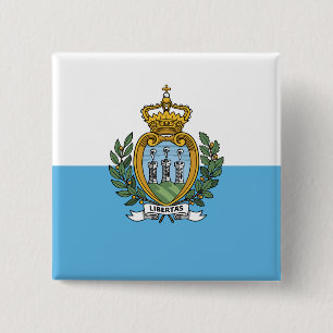 San Marino Flag 15 Cm Square Badge