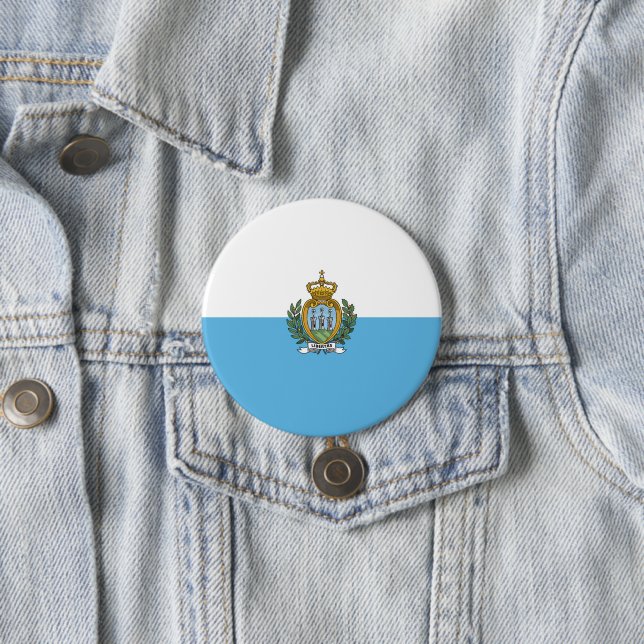 San-Marino flag 7.5 Cm Round Badge (In Situ)