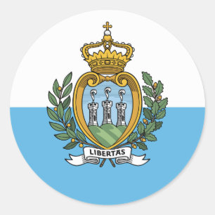 San Marino Flag Classic Round Sticker
