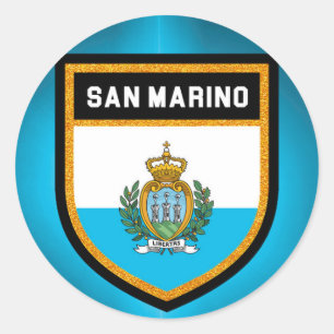 San Marino Flag Classic Round Sticker