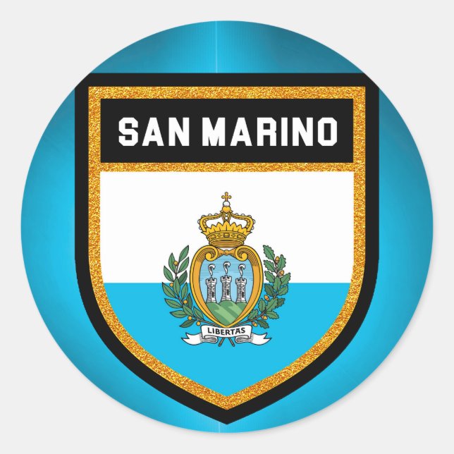 San Marino Flag Classic Round Sticker (Front)