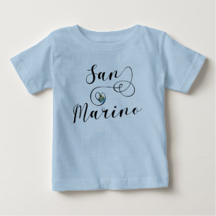 San Marino Flag In Heart Baby T-Shirt