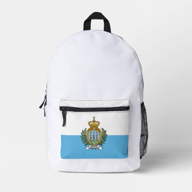 San-Marino flag Printed Backpack (Front)