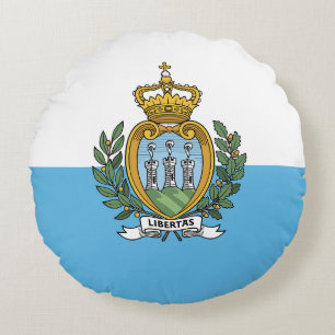 San Marino Flag Round Cushion