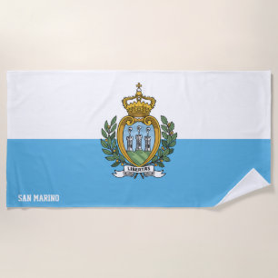 San Marino Flag Splendid Patriotic Beach Towel
