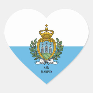 San Marino Flag Splendid Patriotic Heart Sticker