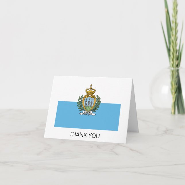 San Marino Flag Thank You Card (Front)