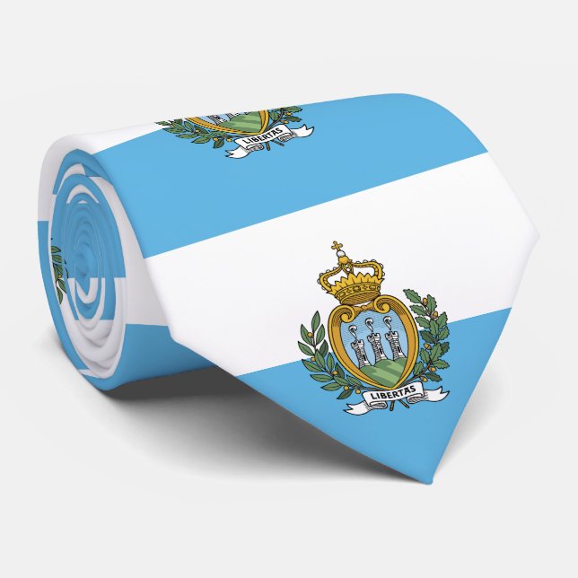 San Marino Flag Tie (Rolled)