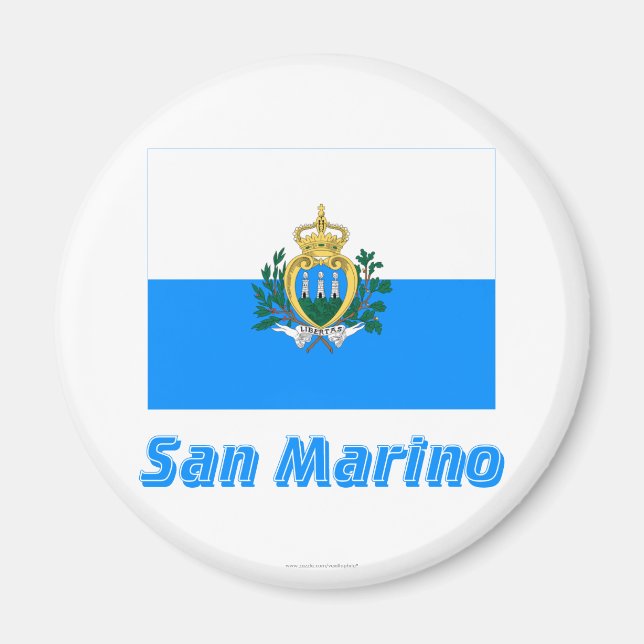 San Marino Flag with Name Magnet (Front)