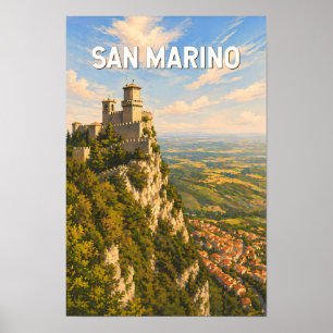 San Marino Illustration Travel Art Vintage Poster