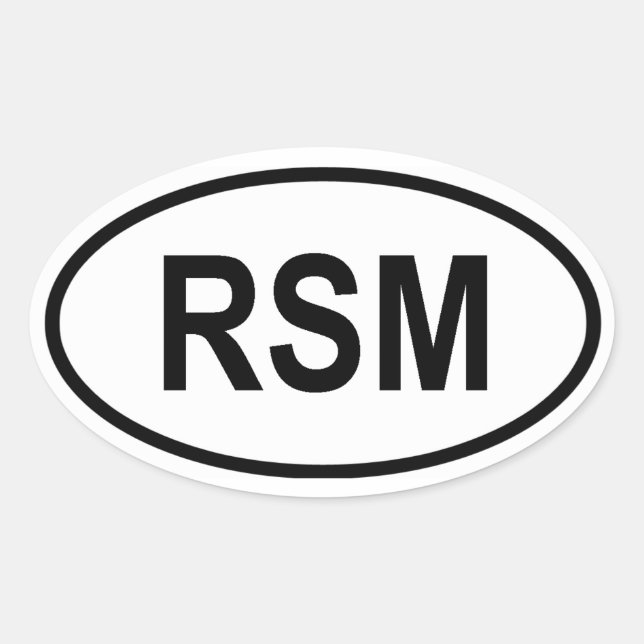 San Marino "RSM" Oval Sticker (Front)